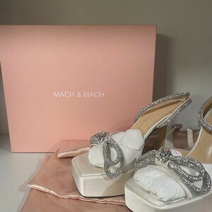 Mach and Mach Double Bow Satin Sandals - Size 7.5 - New